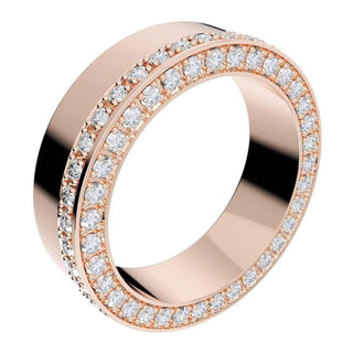 1.20 Carat Moissanite Eternity Wedding Band In Rose Gold For Men's