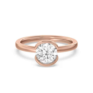 1 Carat Round Cut Moissanite Solitaire Engagement Ring In White Gold