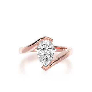 1.50 Carat Pear Cut Moissanite Solitaire Engagement Ring In White Gold