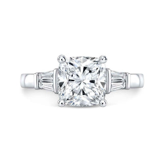 2 Carat Cushion Cut 5 Stone Moissanite Ring in White Gold