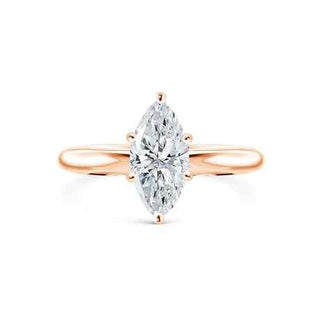 1.50 Carat Marquise Cut Moissanite Solitaire Ring in White Gold