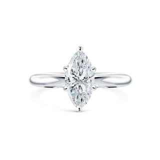 1.50 Carat Marquise Cut Moissanite Solitaire Ring in White Gold