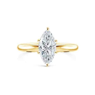 1.50 Carat Marquise Cut Moissanite Solitaire Ring in White Gold