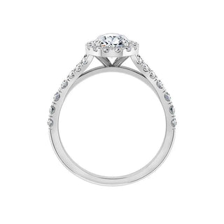 1.50 Ct Pear Cut Moissanite Split Shank Engagement Ring in White Gold