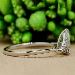 1 Carat Pear Shaped Moissanite Cluster Ring