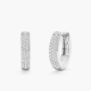 1 Carat Round Moissanite Hoop Earrings In White Gold
