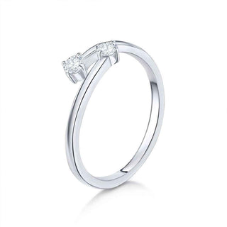 1 Carat Round Cut Moissanite Toi Et Moi Engagement Ring In White Gold