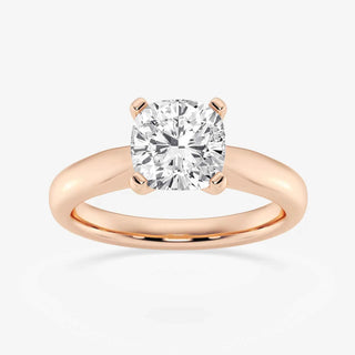1 Ct Cushion Cut Moissanite Solitaire Engagement Ring in White Gold