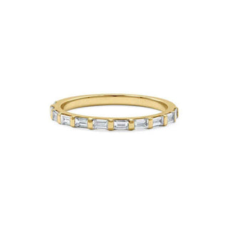 2.50 Ct Baguette Shape Moissanite Wedding Band For Men's In White Gold