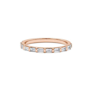 2.50 Ct Baguette Shape Moissanite Wedding Band For Men's In White Gold