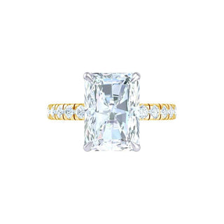 2.50 Carat Radiant Cut Moissanite Hidden Halo Ring In White Gold