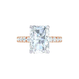 2.50 Carat Radiant Cut Moissanite Hidden Halo Ring In White Gold