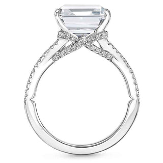 2 Ct Radiant Cut Moissanite Split Shank Engagement Ring in White Gold