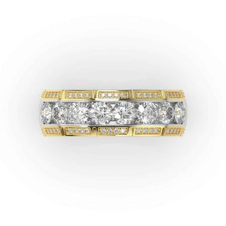 3 Carat Round Moissanite Men's Wedding Band In White Gold