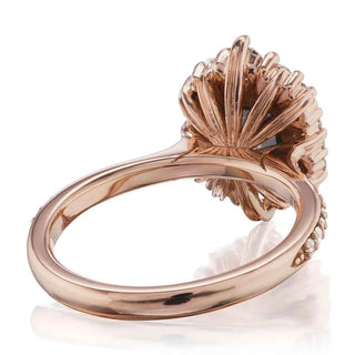 2.50 Carat Asscher Cut Vintage Halo Moissanite Ring in Rose Gold