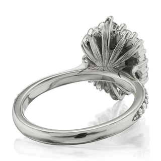 2.50 Carat Asscher Cut Vintage Halo Moissanite Ring in Rose Gold