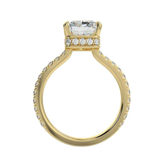1.50 Carat Radiant Shape Hidden Halo Moissanite Ring in White Gold