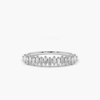 2.50 Carat Baguette Cut Prong Set Moissanite Ring in Yellow Gold