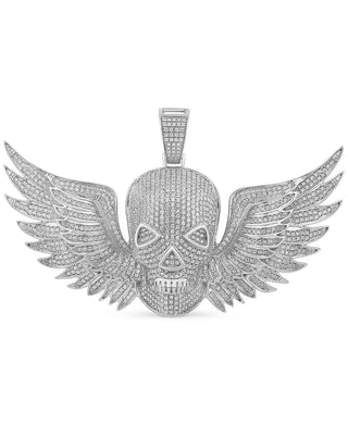 3 Ct Round Cut Flying Skull Moissanite Pendant for Unisex