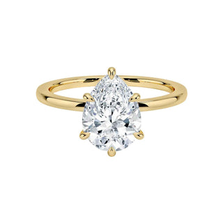 1.50 Carat Pear Cut Moissanite Solitaire Ring in White Gold