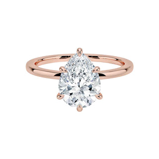 1.50 Carat Pear Cut Moissanite Solitaire Ring in White Gold