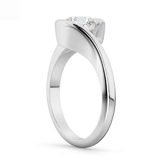 1.30 carat Round Cut Moissanite Solitaire Engagement Ring In White Gold