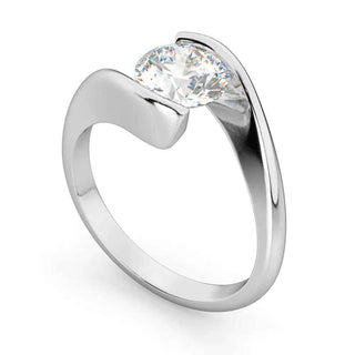 1.30 carat Round Cut Moissanite Solitaire Engagement Ring In White Gold