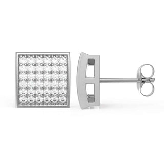 0.50 Ct Round Cut Moissanite Square Stud Earrings For Unisex