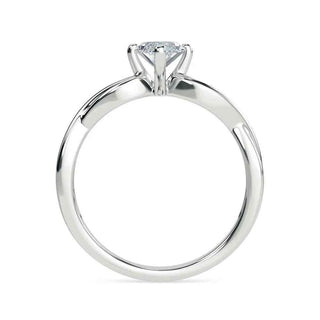 1 Carat Marquise Cut Criss Cross Moissanite Ring in Yellow Gold