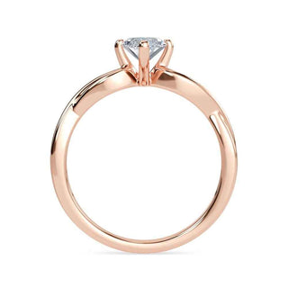 1 Carat Marquise Cut Criss Cross Moissanite Ring in Yellow Gold