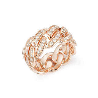 2.50 Carat Round Cut Moissanite Cuban Link Ring