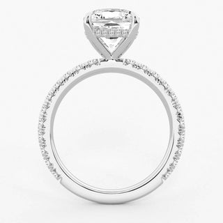 1.20 Carat Cushion Cut Moissanite Bridal Set Ring in Yellow Gold With Accent
