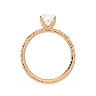 1.20 Carat Cushion Cut Moissanite Ring With Accent In Yellow Gold