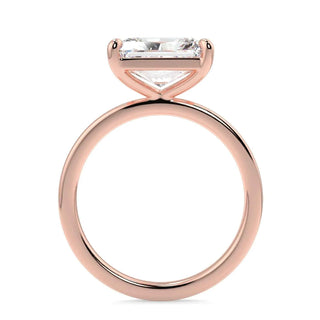 1.50 Ct Radiant Cut East West Solitaire Moissanite Ring in Rose Gold