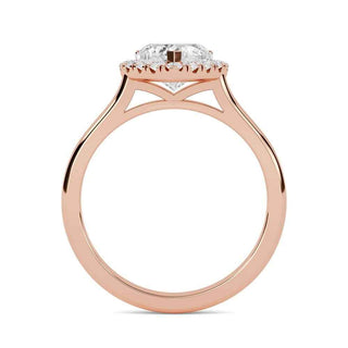 1.50 Ct Heart Cut Moissanite Halo Ring in White Gold