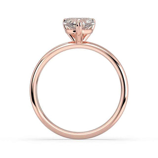 1 Carat Heart Shape Solitaire Moissanite Ring in Yellow Gold
