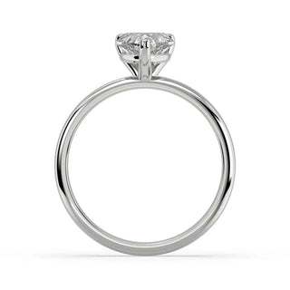 1 Carat Heart Shape Solitaire Moissanite Ring in Yellow Gold