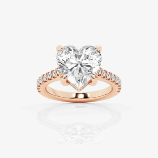 2 Ct Heart Cut Hidden Halo Moissanite Ring In White Gold