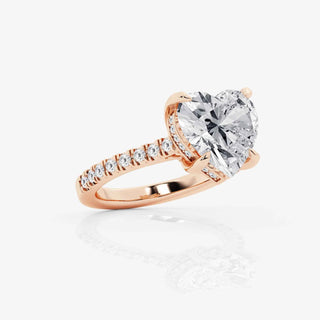 2 Ct Heart Cut Hidden Halo Moissanite Ring In White Gold