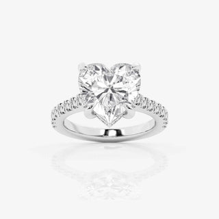 2 Ct Heart Cut Hidden Halo Moissanite Ring In White Gold
