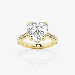 2 Ct Heart Cut Hidden Halo Moissanite Ring In White Gold