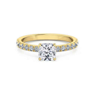 1.50 Ct Cushion Shape Prong Set Moissanite Ring in White Gold