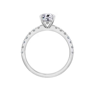 1.50 Ct Cushion Shape Prong Set Moissanite Ring in White Gold