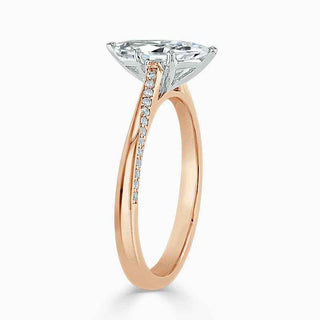 1.70 Carat Marquise Cut Cathedral Moissanite Ring in Yellow Gold