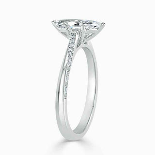 1.70 Carat Marquise Cut Cathedral Moissanite Ring in Yellow Gold