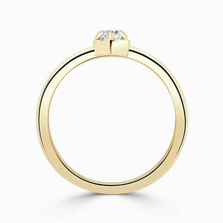 1 Carat Marquise Cut Bezel Set Solitaire Moissanite Ring in White Gold