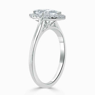 1.50 Carat Marquise Cut Halo Moissanite Ring in Rose Gold