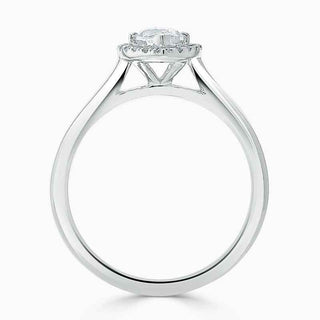 1.50 Carat Marquise Cut Halo Moissanite Ring in Rose Gold