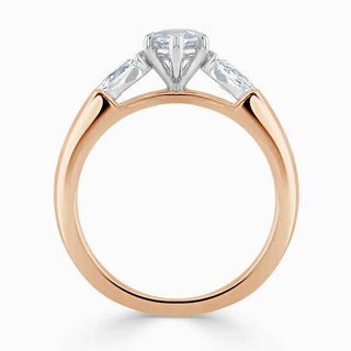 2.50 Ct Marquise Cut Three Stone Moissanite Ring in White Gold