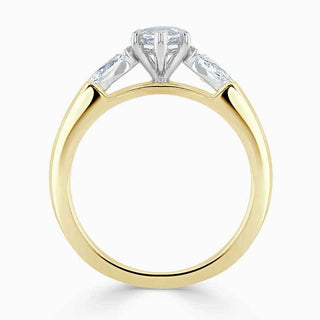 2.50 Ct Marquise Cut Three Stone Moissanite Ring in White Gold